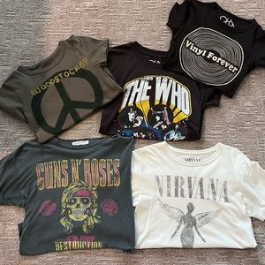 Daydreamer, Free People, and Chasor Music Themed Tee Bundle. 5 killer shirts!